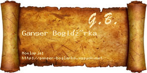 Ganser Boglárka névjegykártya